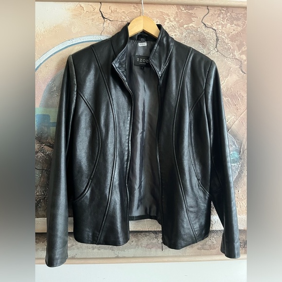 IZOD Vintage Genuine Leather Women’s Jacket size Large - Picture 3 of 12